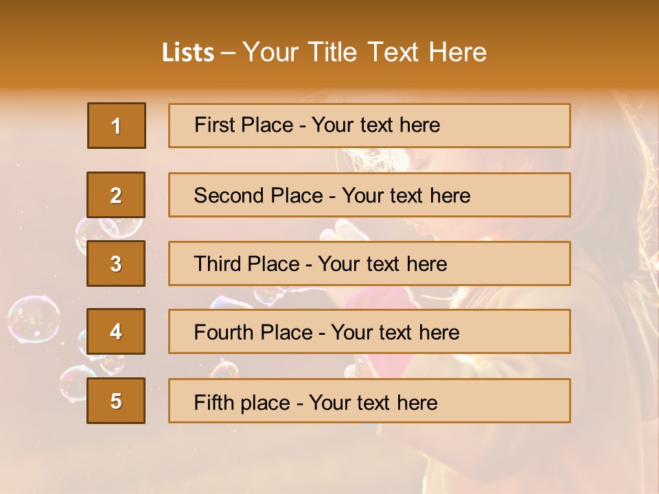 A Little Girl Blowing Bubbles In The Air PowerPoint Template
