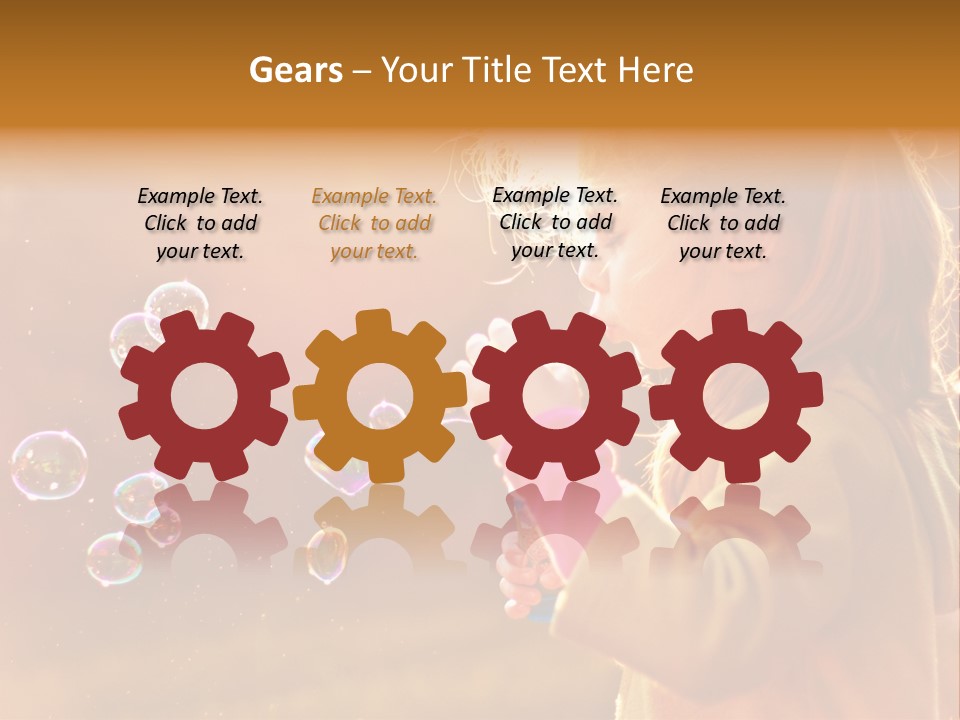 A Little Girl Blowing Bubbles In The Air PowerPoint Template