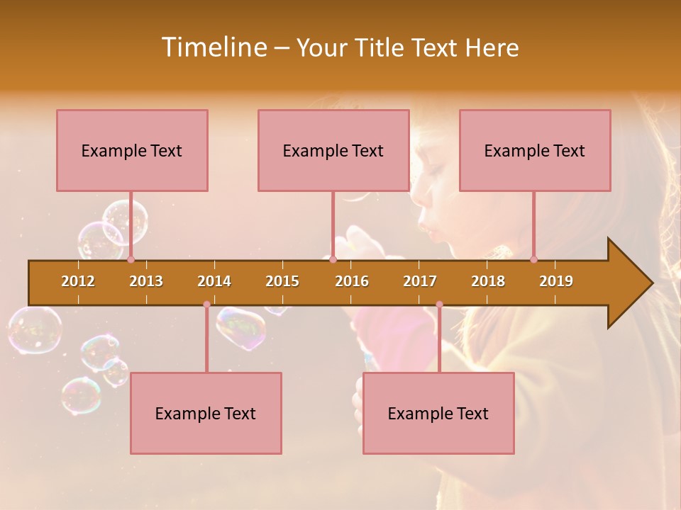 A Little Girl Blowing Bubbles In The Air PowerPoint Template