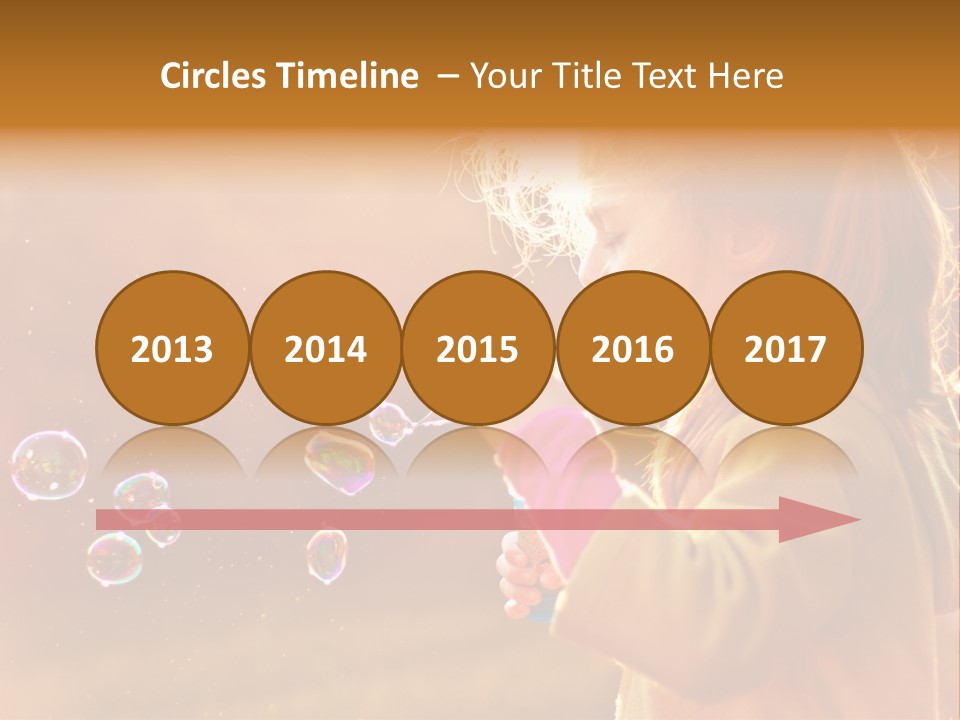 A Little Girl Blowing Bubbles In The Air PowerPoint Template