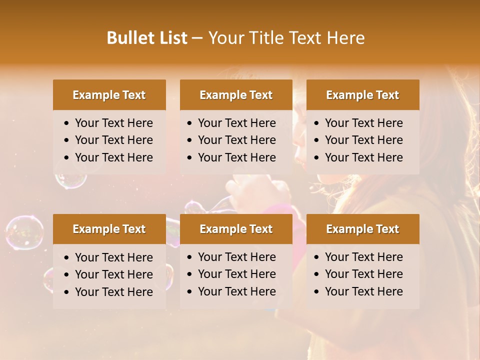 A Little Girl Blowing Bubbles In The Air PowerPoint Template