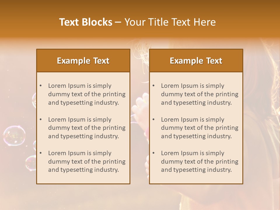 A Little Girl Blowing Bubbles In The Air PowerPoint Template