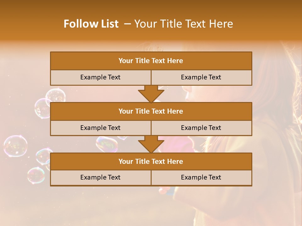 A Little Girl Blowing Bubbles In The Air PowerPoint Template