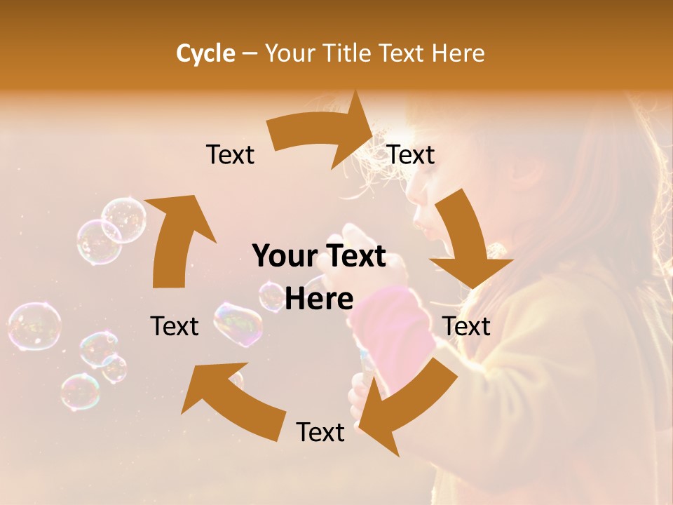 A Little Girl Blowing Bubbles In The Air PowerPoint Template