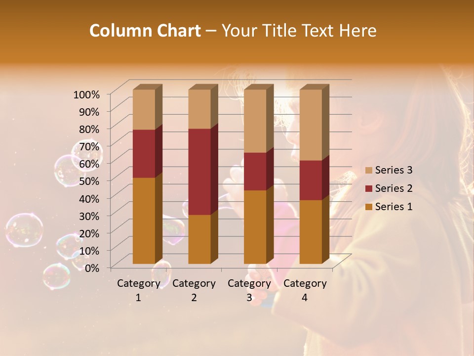 A Little Girl Blowing Bubbles In The Air PowerPoint Template