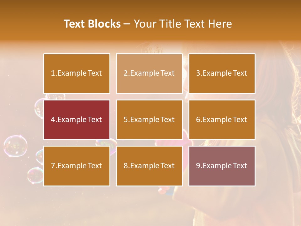 A Little Girl Blowing Bubbles In The Air PowerPoint Template