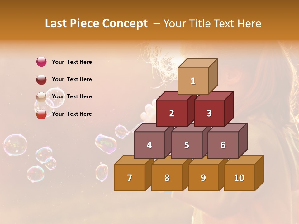 A Little Girl Blowing Bubbles In The Air PowerPoint Template