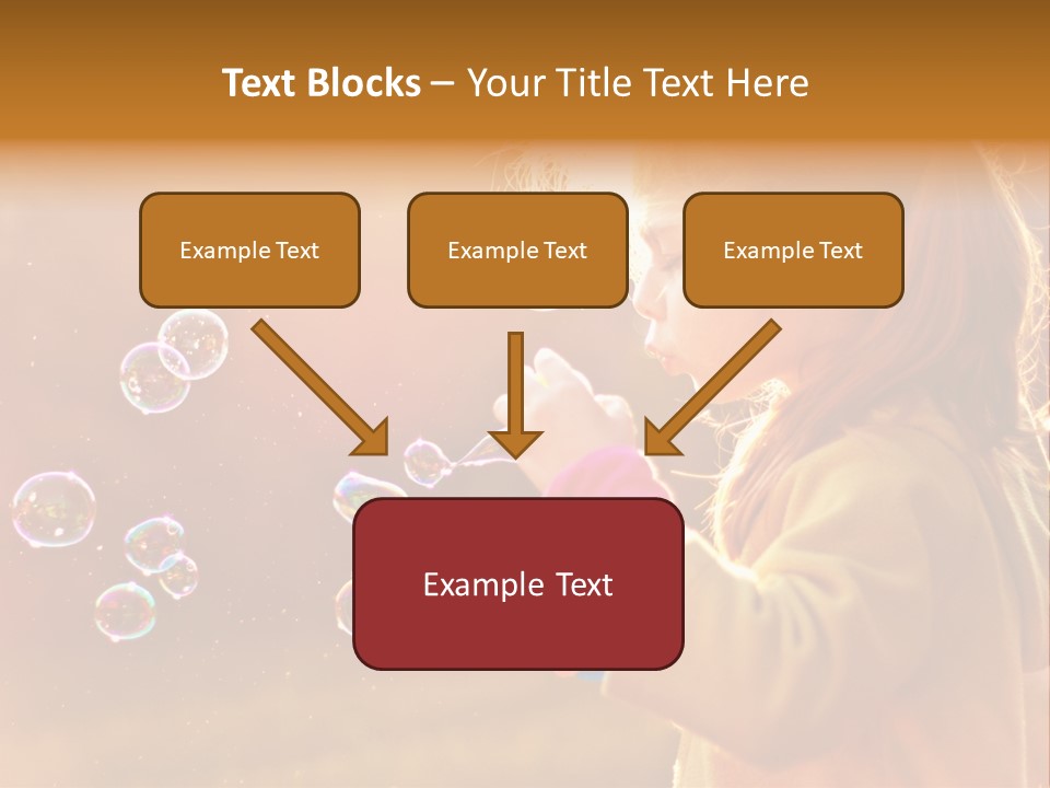 A Little Girl Blowing Bubbles In The Air PowerPoint Template