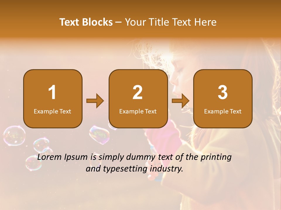 A Little Girl Blowing Bubbles In The Air PowerPoint Template