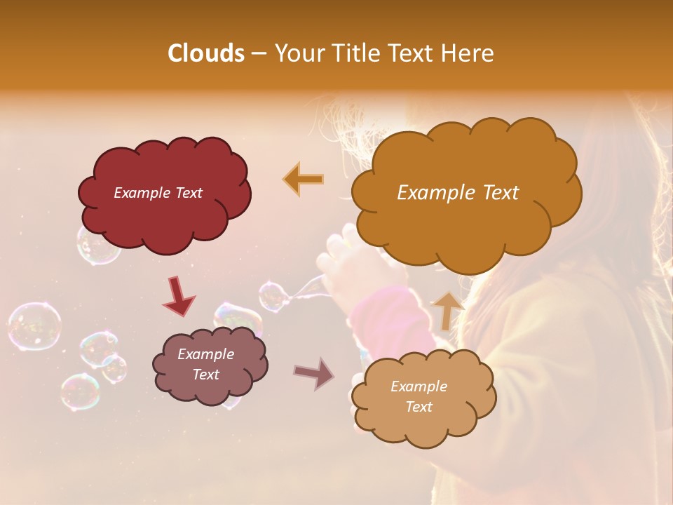 A Little Girl Blowing Bubbles In The Air PowerPoint Template