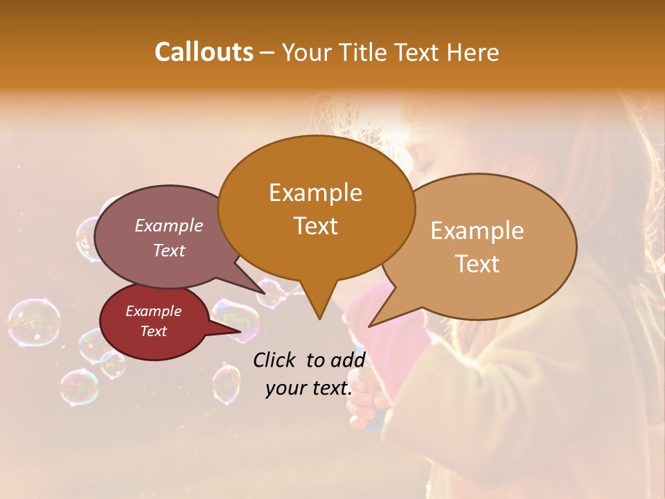 A Little Girl Blowing Bubbles In The Air PowerPoint Template