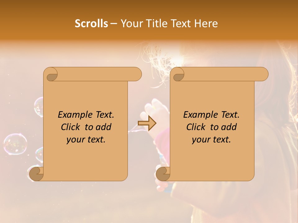 A Little Girl Blowing Bubbles In The Air PowerPoint Template