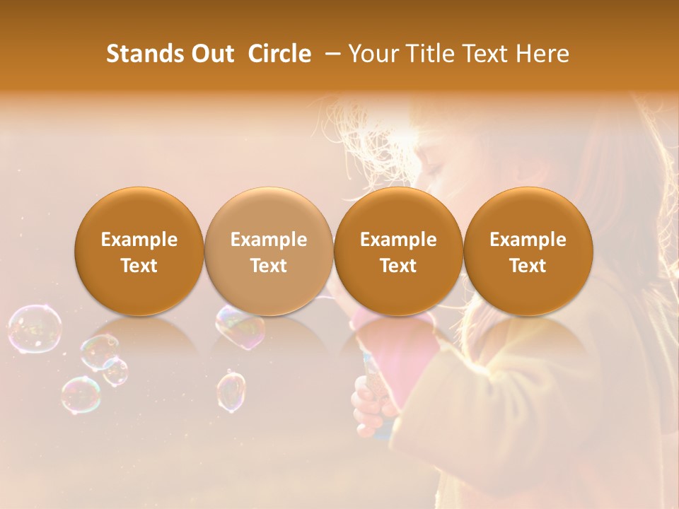 A Little Girl Blowing Bubbles In The Air PowerPoint Template