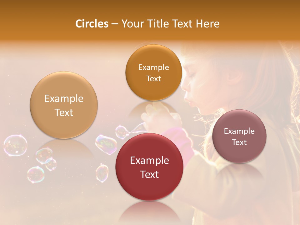 A Little Girl Blowing Bubbles In The Air PowerPoint Template