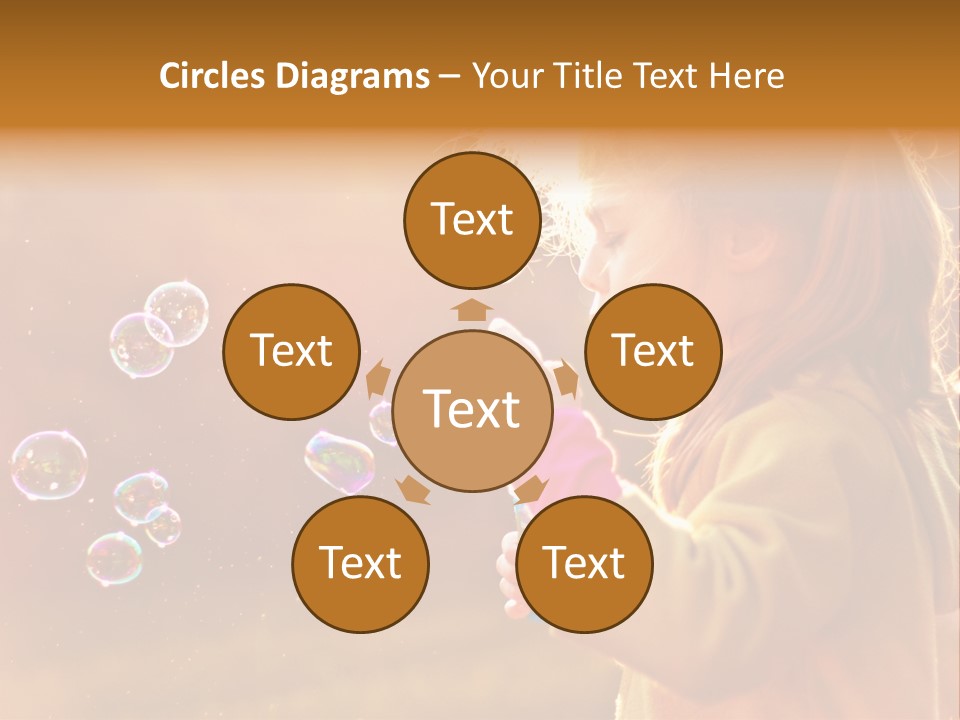 A Little Girl Blowing Bubbles In The Air PowerPoint Template