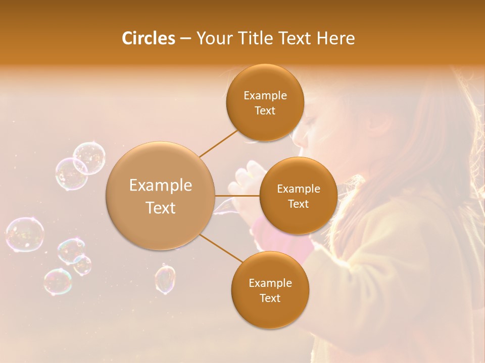 A Little Girl Blowing Bubbles In The Air PowerPoint Template