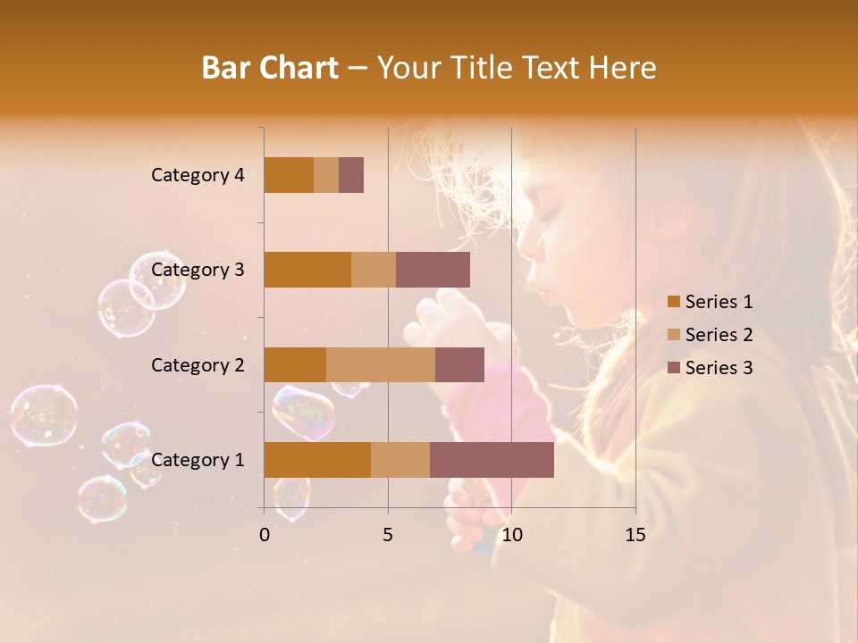 A Little Girl Blowing Bubbles In The Air PowerPoint Template