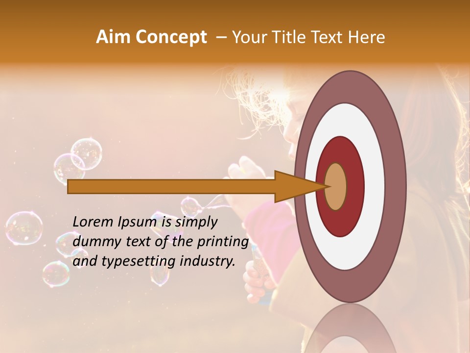 A Little Girl Blowing Bubbles In The Air PowerPoint Template