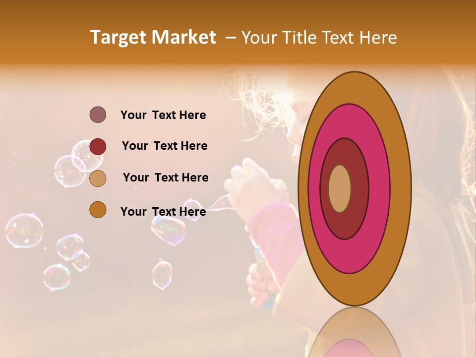 A Little Girl Blowing Bubbles In The Air PowerPoint Template