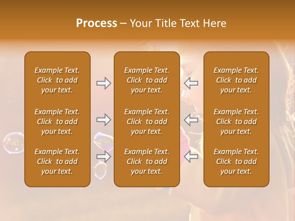 A Little Girl Blowing Bubbles In The Air PowerPoint Template