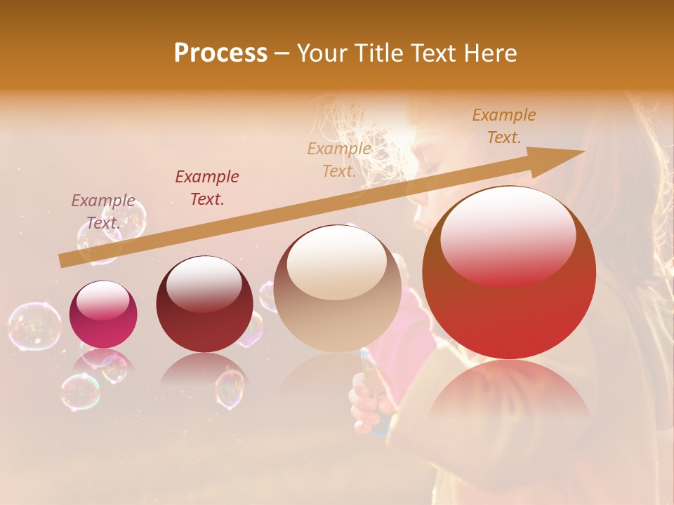 A Little Girl Blowing Bubbles In The Air PowerPoint Template