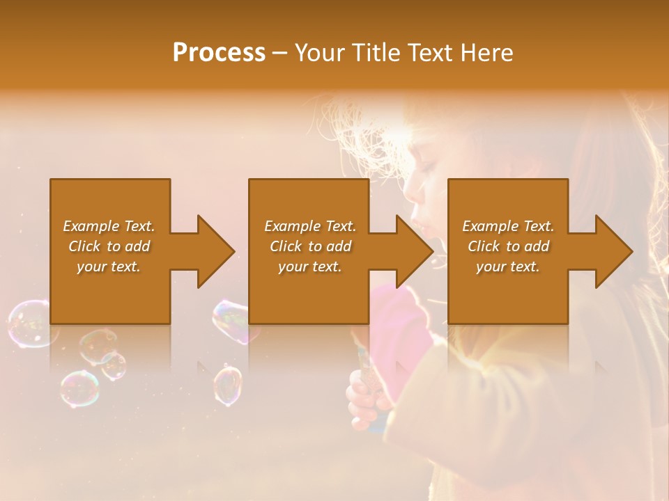 A Little Girl Blowing Bubbles In The Air PowerPoint Template