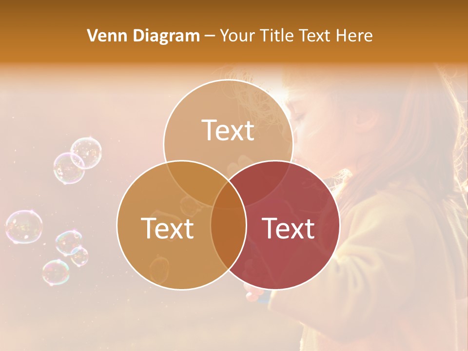 A Little Girl Blowing Bubbles In The Air PowerPoint Template