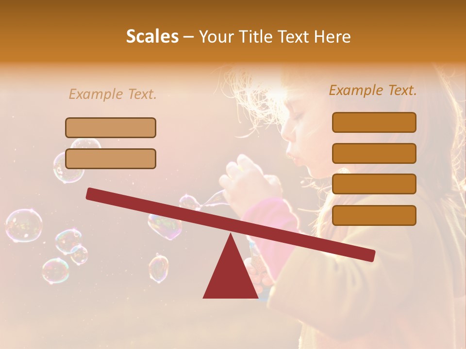 A Little Girl Blowing Bubbles In The Air PowerPoint Template