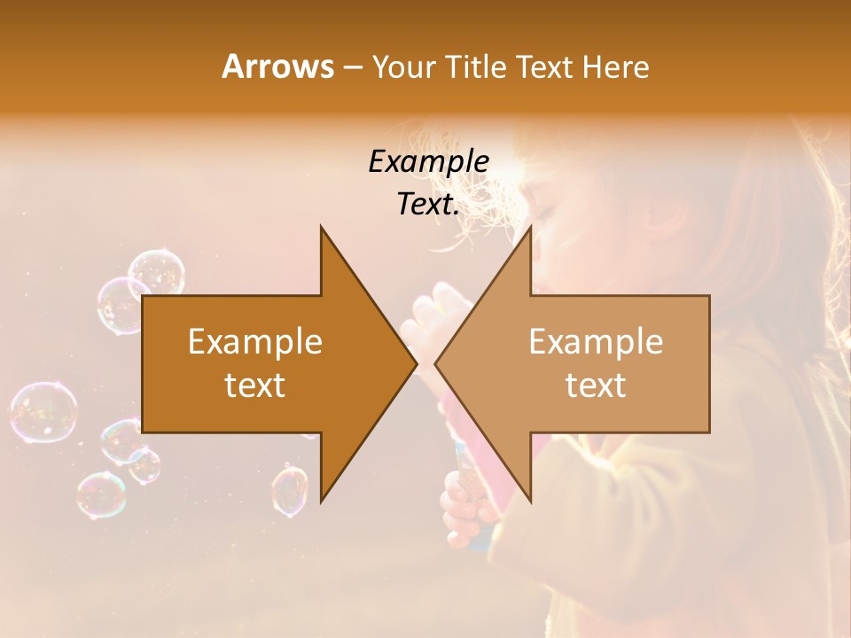 A Little Girl Blowing Bubbles In The Air PowerPoint Template