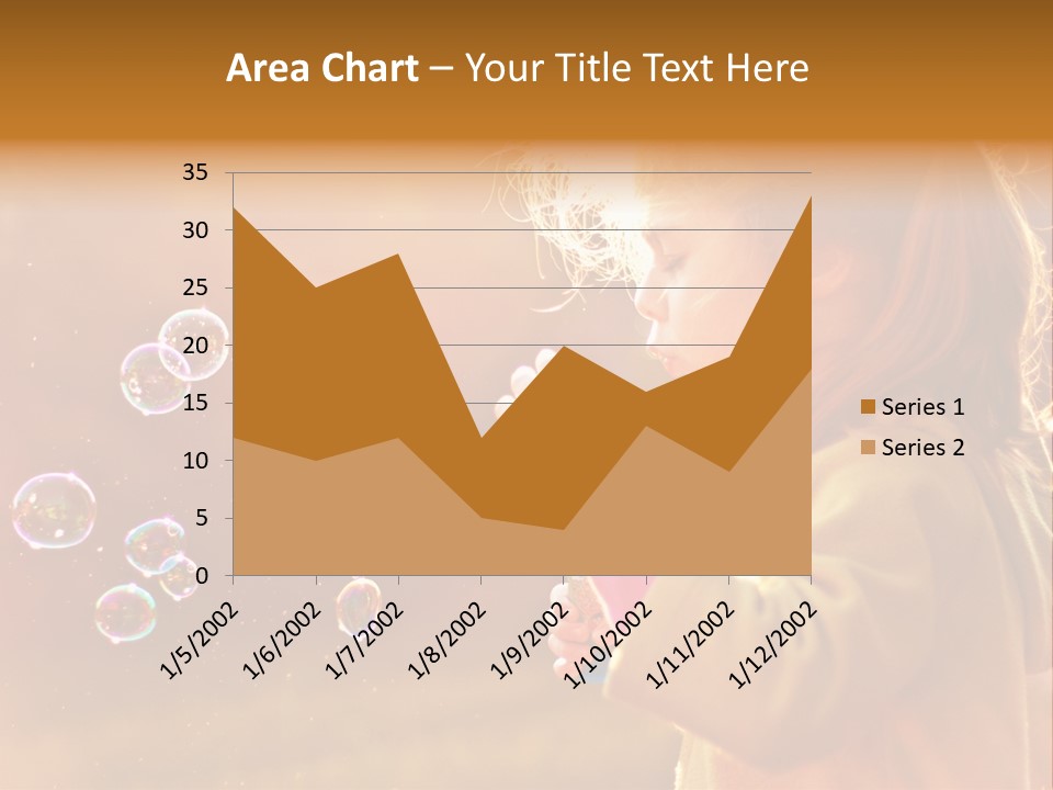 A Little Girl Blowing Bubbles In The Air PowerPoint Template