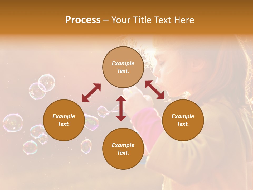 A Little Girl Blowing Bubbles In The Air PowerPoint Template