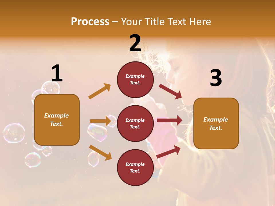 A Little Girl Blowing Bubbles In The Air PowerPoint Template