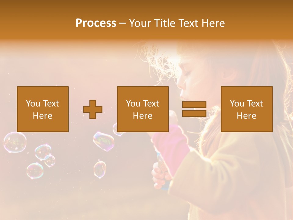 A Little Girl Blowing Bubbles In The Air PowerPoint Template