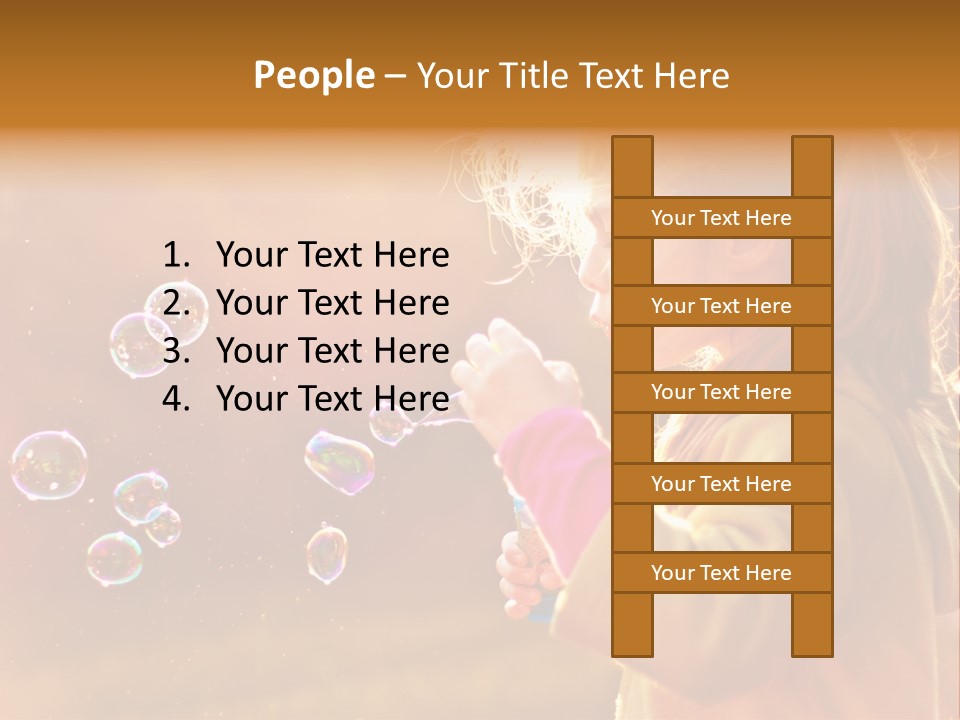 A Little Girl Blowing Bubbles In The Air PowerPoint Template