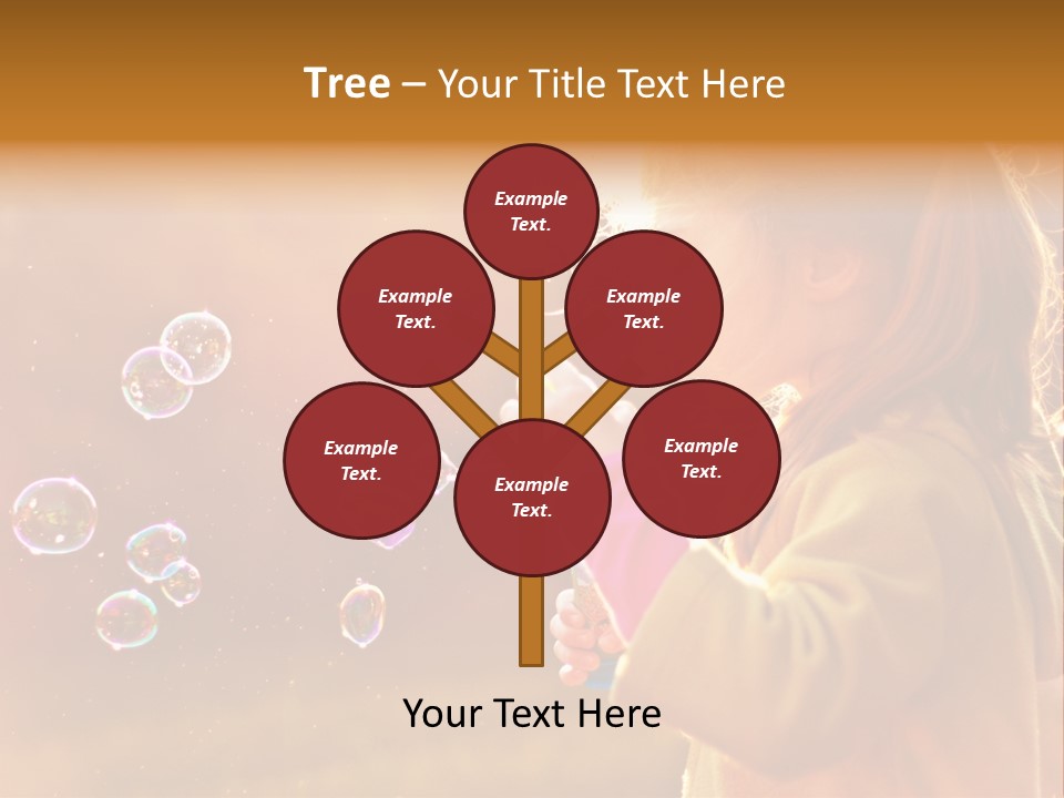 A Little Girl Blowing Bubbles In The Air PowerPoint Template