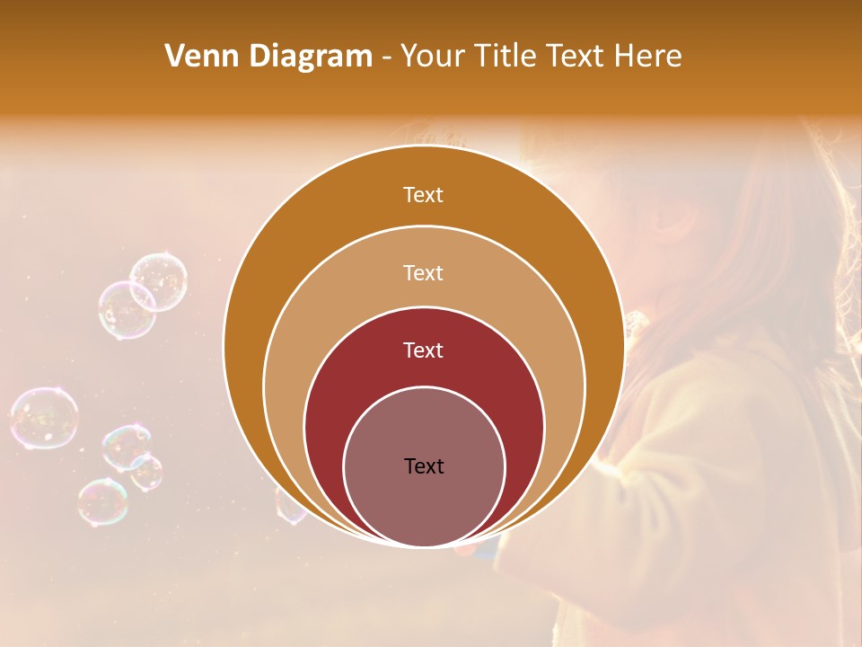 A Little Girl Blowing Bubbles In The Air PowerPoint Template