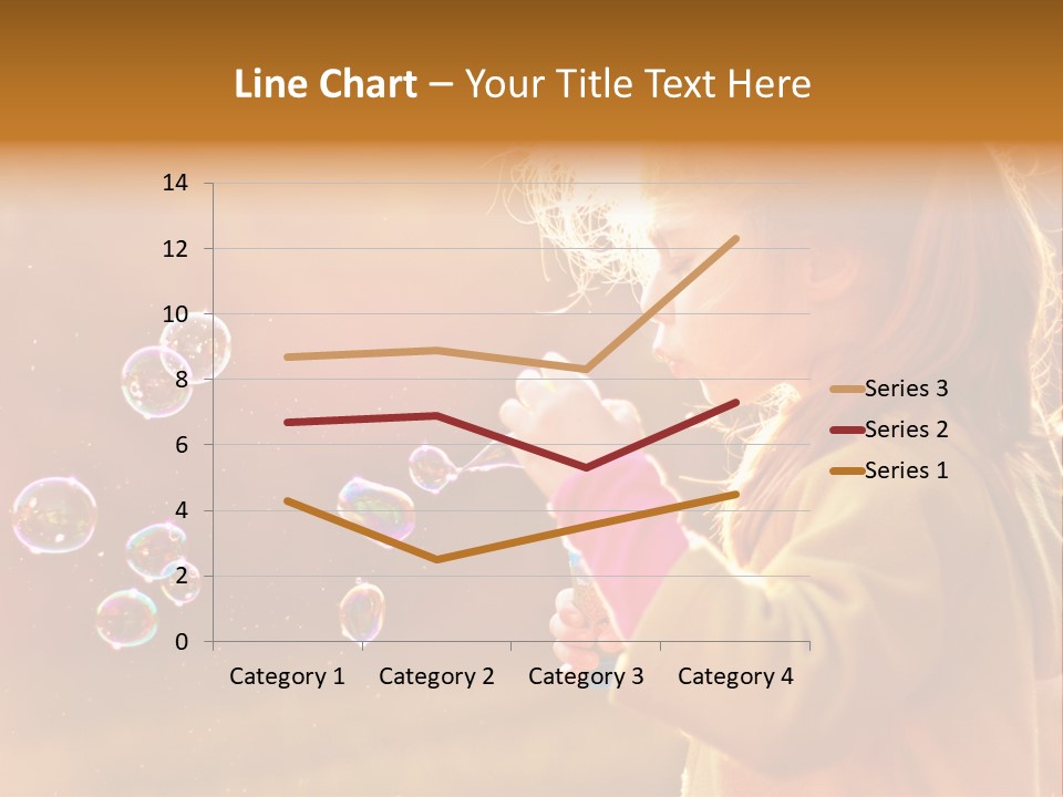 A Little Girl Blowing Bubbles In The Air PowerPoint Template