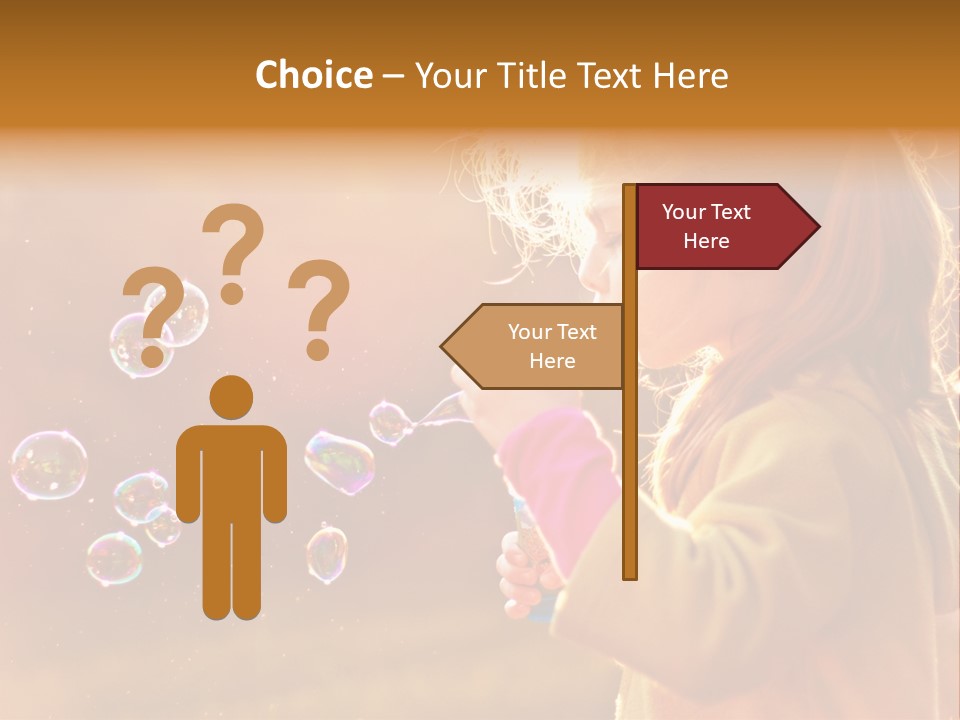 A Little Girl Blowing Bubbles In The Air PowerPoint Template