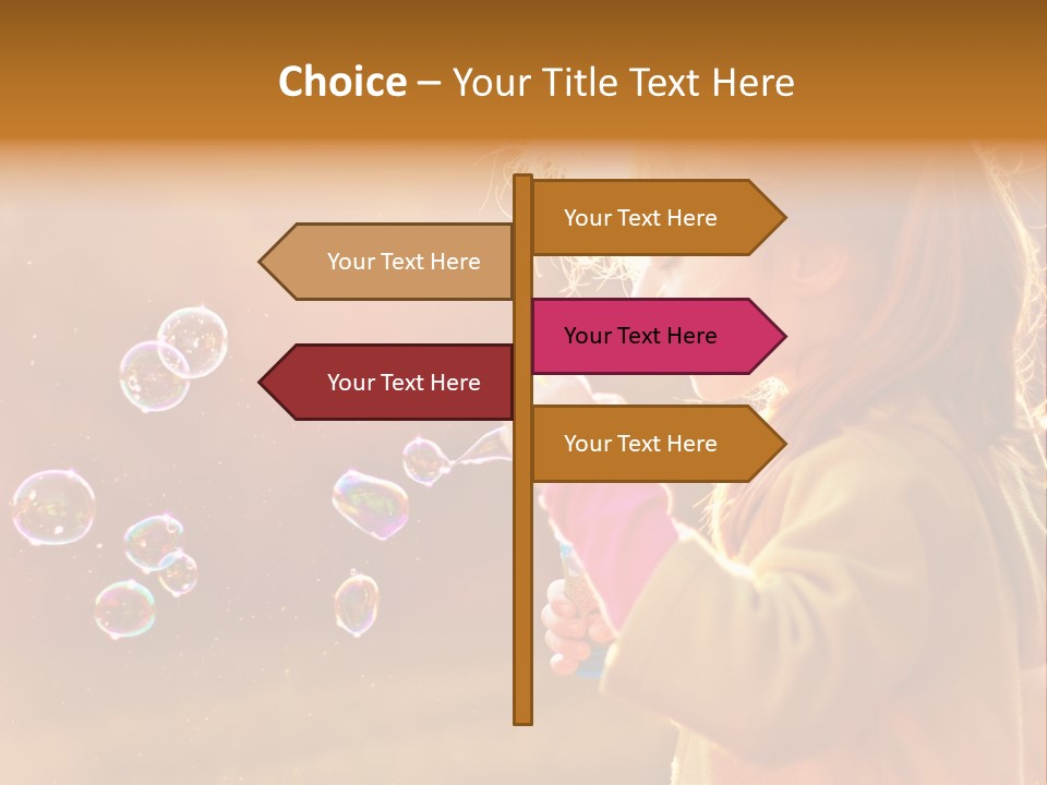 A Little Girl Blowing Bubbles In The Air PowerPoint Template