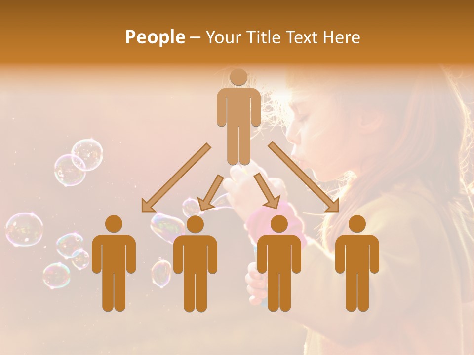 A Little Girl Blowing Bubbles In The Air PowerPoint Template