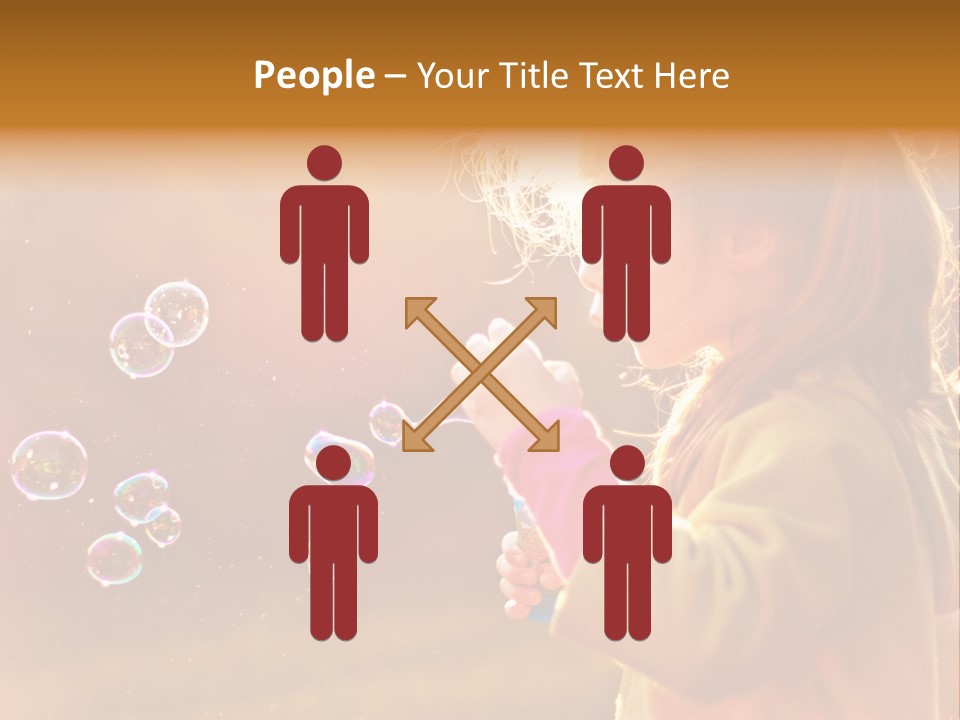 A Little Girl Blowing Bubbles In The Air PowerPoint Template