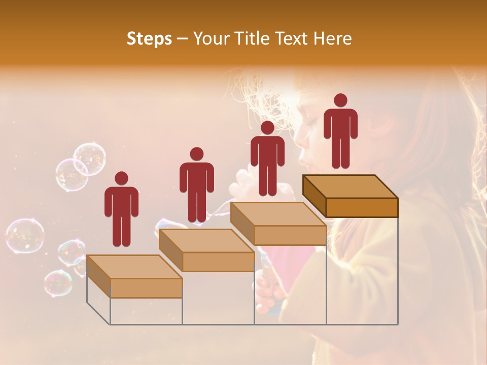 A Little Girl Blowing Bubbles In The Air PowerPoint Template