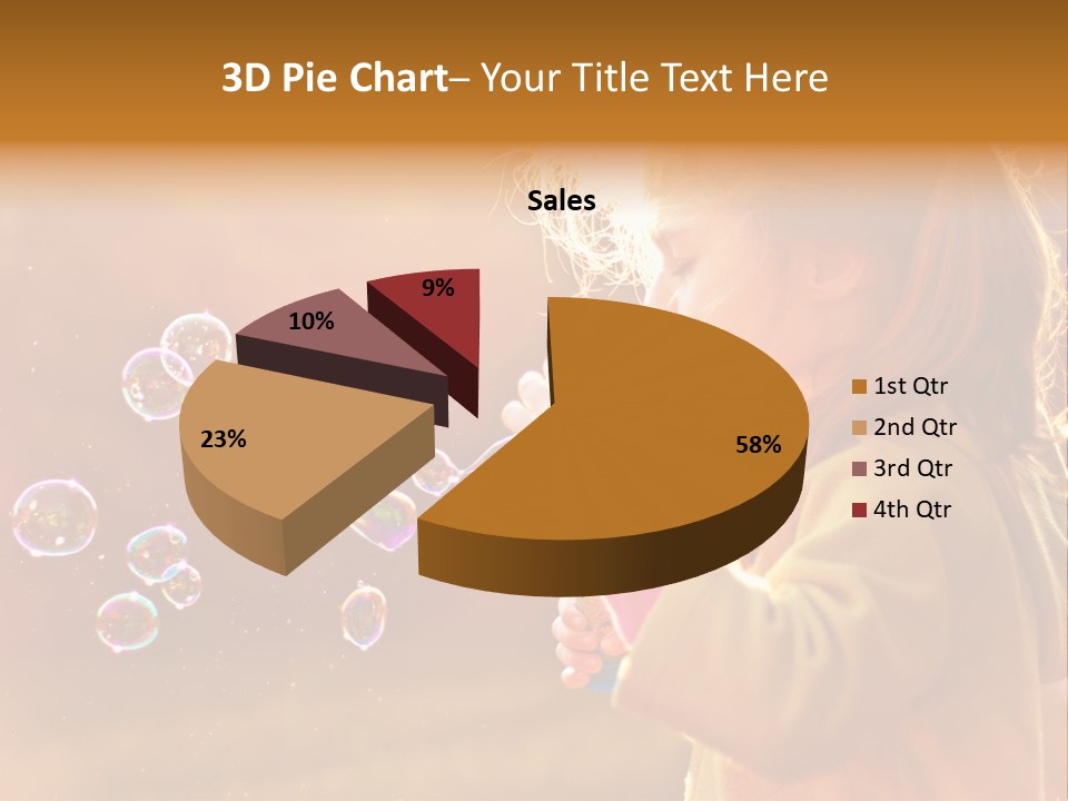 A Little Girl Blowing Bubbles In The Air PowerPoint Template