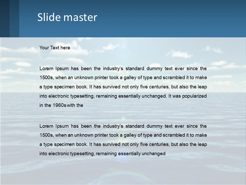 The Sun Is Shining Over The Ocean Powerpoint Template PowerPoint Template