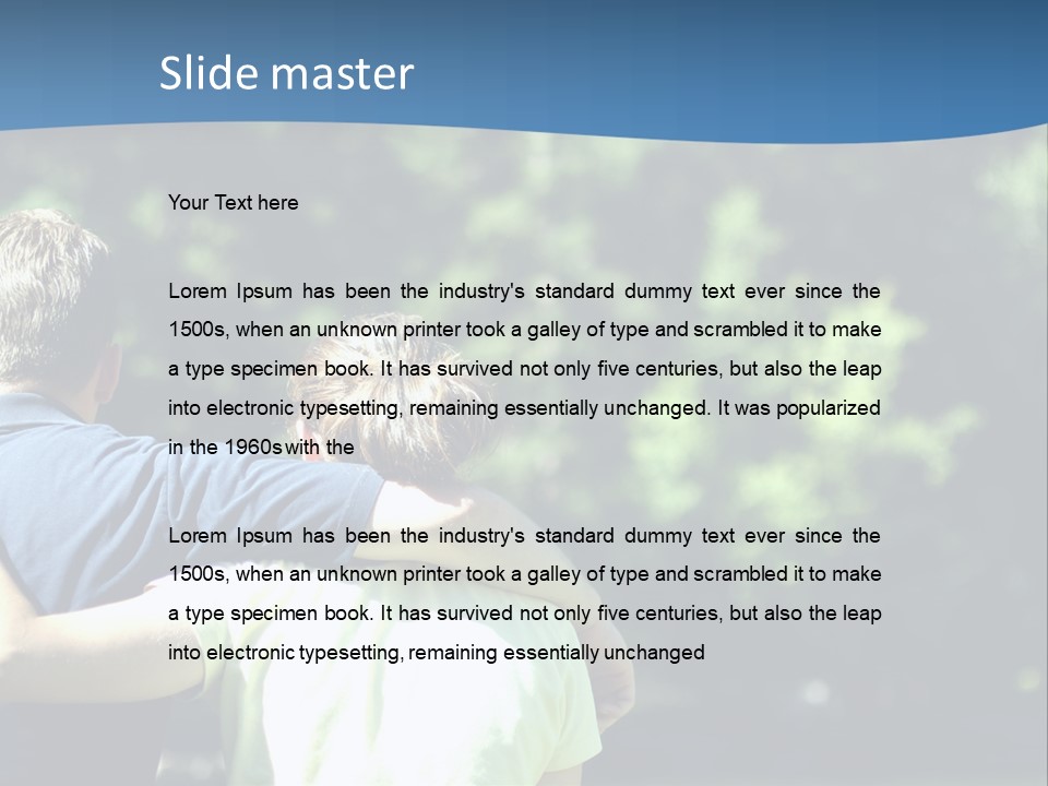 A Man And A Woman Hugging In A Park PowerPoint Template