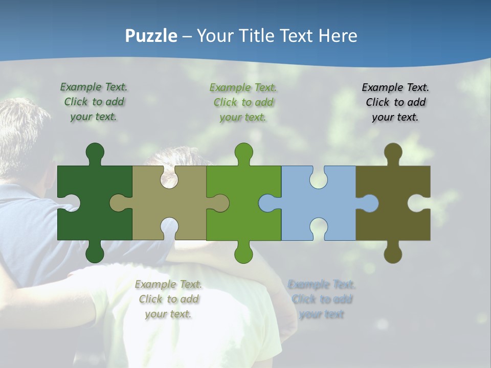 A Man And A Woman Hugging In A Park PowerPoint Template