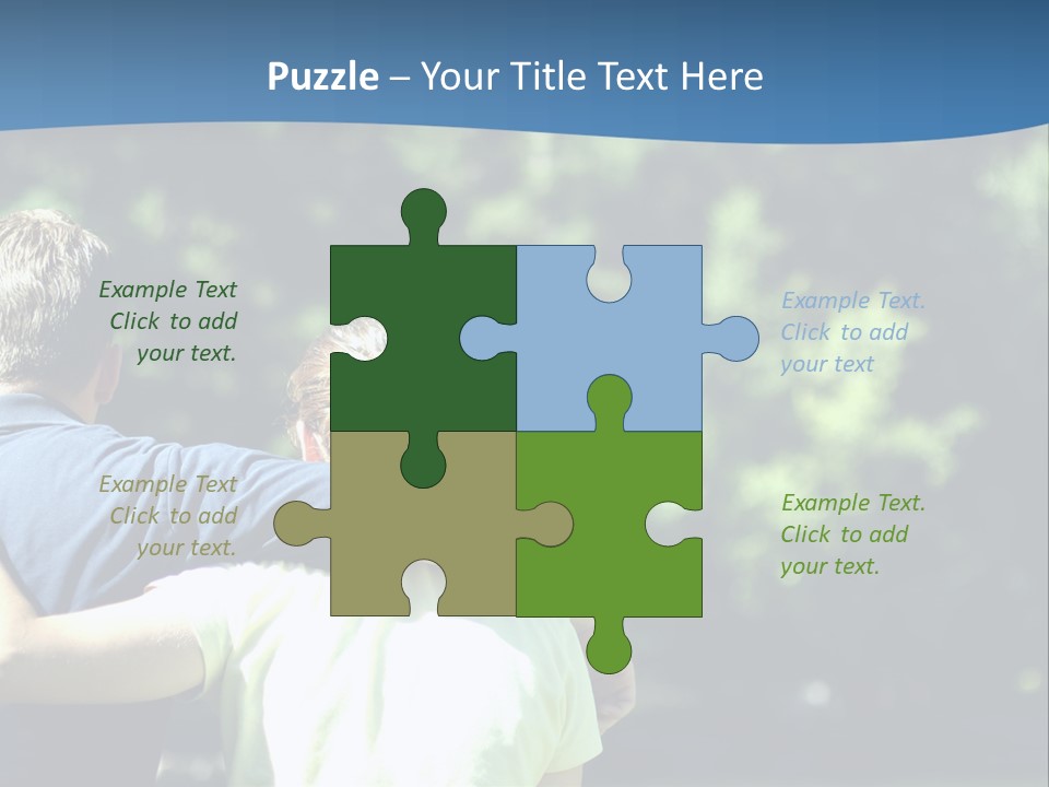 A Man And A Woman Hugging In A Park PowerPoint Template