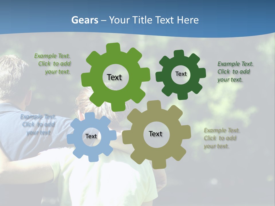 A Man And A Woman Hugging In A Park PowerPoint Template