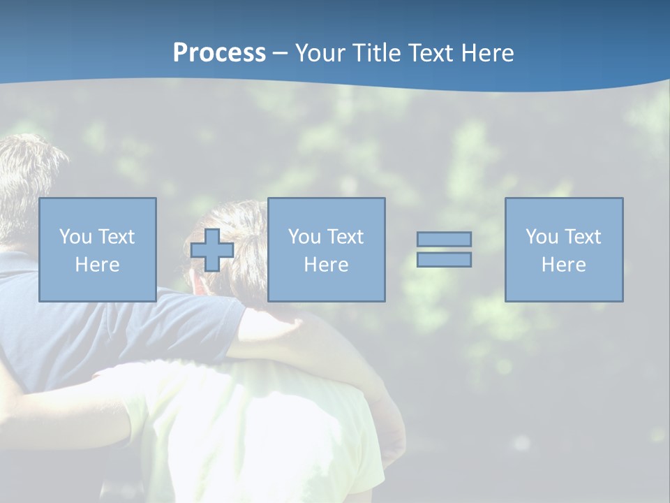 A Man And A Woman Hugging In A Park PowerPoint Template