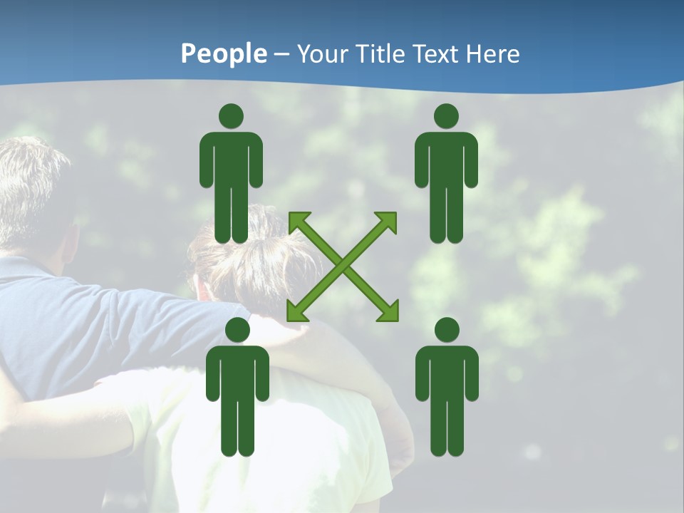 A Man And A Woman Hugging In A Park PowerPoint Template